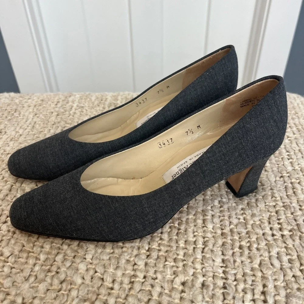 Etienne Aigner Women's‎ Gray Charcoal Taylor Shoes Pumps Block Heels Size 7.5 M